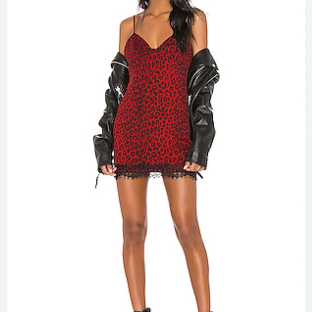 Chic Red and Black Leopard Print Mini Dress